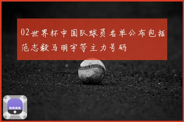 02世界杯中国队球员名单公布包括范志毅马明宇等主力号码